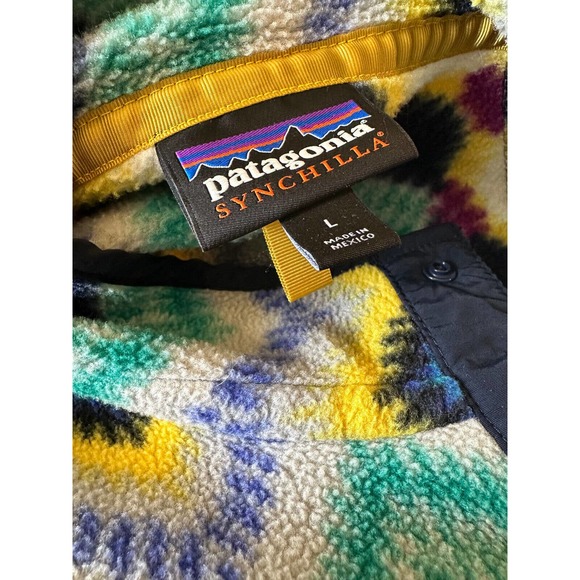 Patagonia Lightweight Synchilla Snap-T Fleece Pullover Timber Twist Aztec Size L - Picture 5 of 12